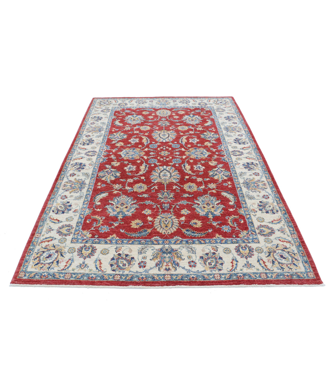 Ziegler 5'7'' X 7'11'' Hand-Knotted Wool Rug 5'7'' x 7'11'' (168 X 238) / Red / Ivory