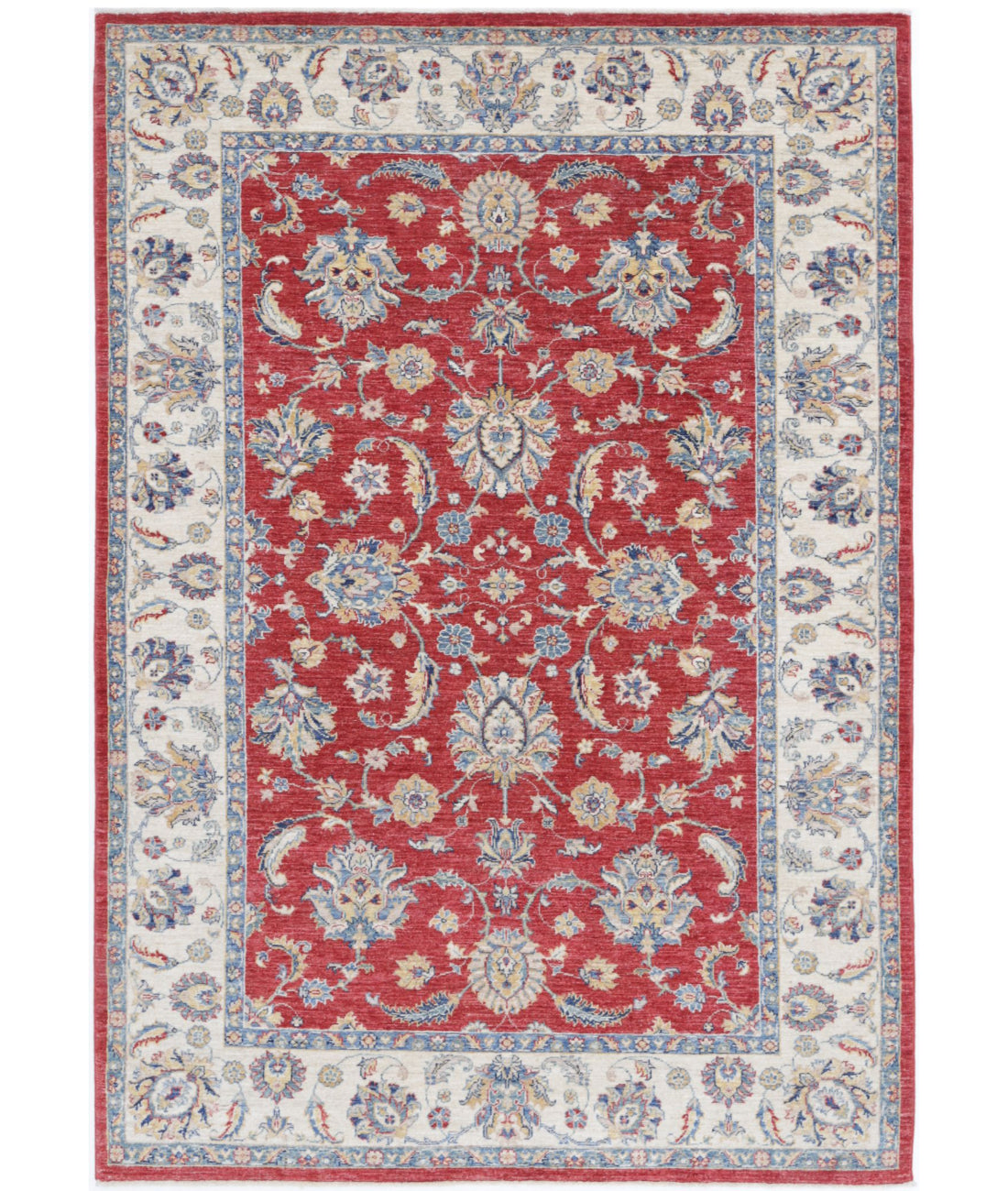 Ziegler 5'7'' X 7'11'' Hand-Knotted Wool Rug 5'7'' x 7'11'' (168 X 238) / Red / Ivory