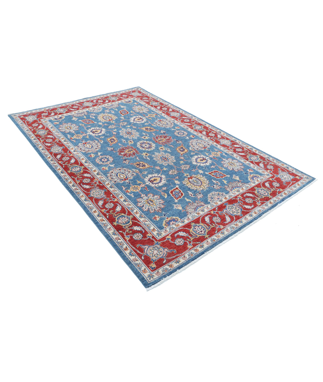 Ziegler 5'4'' X 7'10'' Hand-Knotted Wool Rug 5'4'' x 7'10'' (160 X 235) / Blue / Red