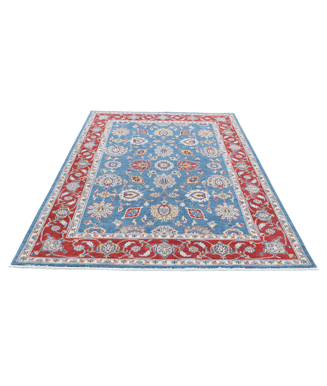 Ziegler 5'4'' X 7'10'' Hand-Knotted Wool Rug 5'4'' x 7'10'' (160 X 235) / Blue / Red