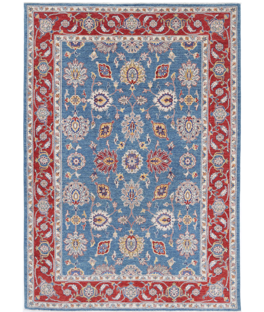 Ziegler 5'4'' X 7'10'' Hand-Knotted Wool Rug 5'4'' x 7'10'' (160 X 235) / Blue / Red