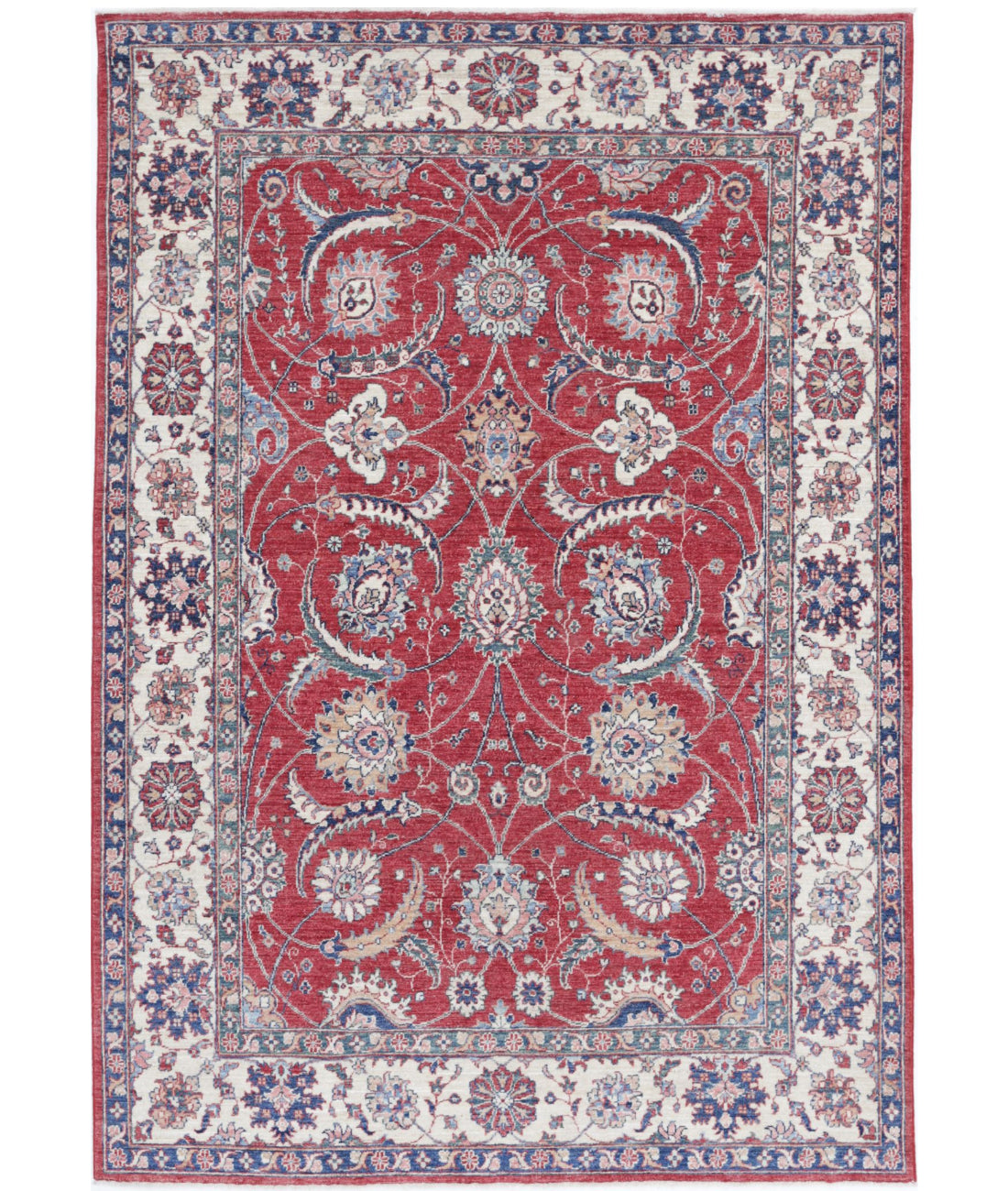 Ziegler 5'4'' X 8'0'' Hand-Knotted Wool Rug 5'4'' x 8'0'' (160 X 240) / Red / Ivory