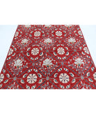 Artemix 5'6'' X 7'6'' Hand-Knotted Wool Rug 5'6'' x 7'6'' (165 X 225) / Red / Ivory