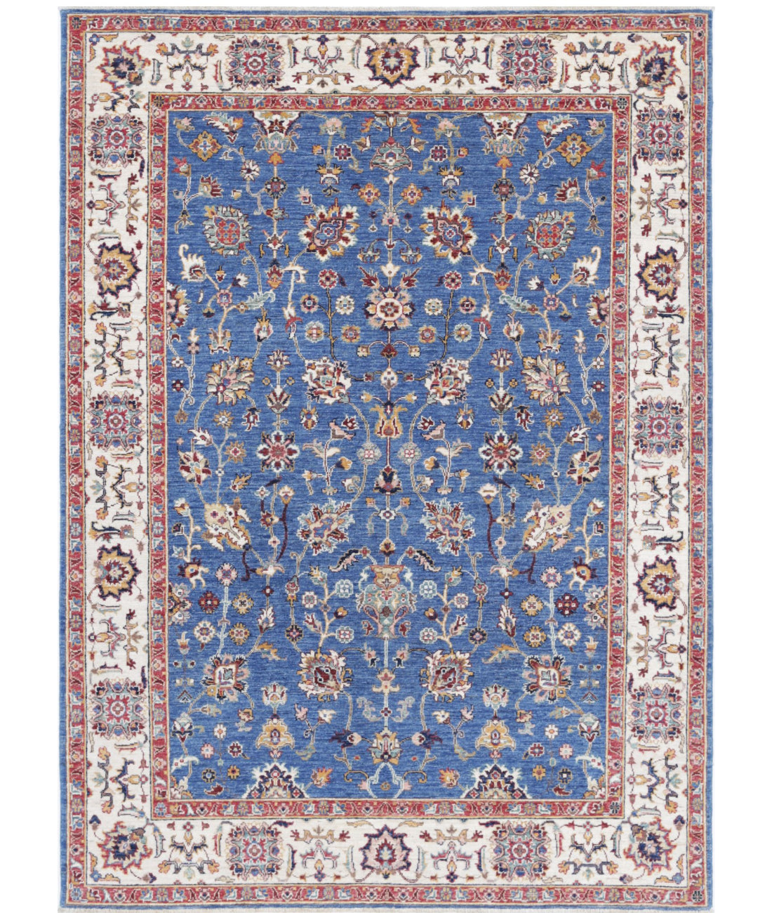 Ziegler 5'6'' X 7'9'' Hand-Knotted Wool Rug 5'6'' x 7'9'' (165 X 233) / Blue / Ivory