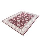 Ziegler 5'7'' X 7'7'' Hand-Knotted Wool Rug 5'7'' x 7'7'' (168 X 228) / Burgundy / Ivory