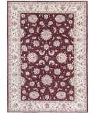 Ziegler 5'7'' X 7'7'' Hand-Knotted Wool Rug 5'7'' x 7'7'' (168 X 228) / Burgundy / Ivory