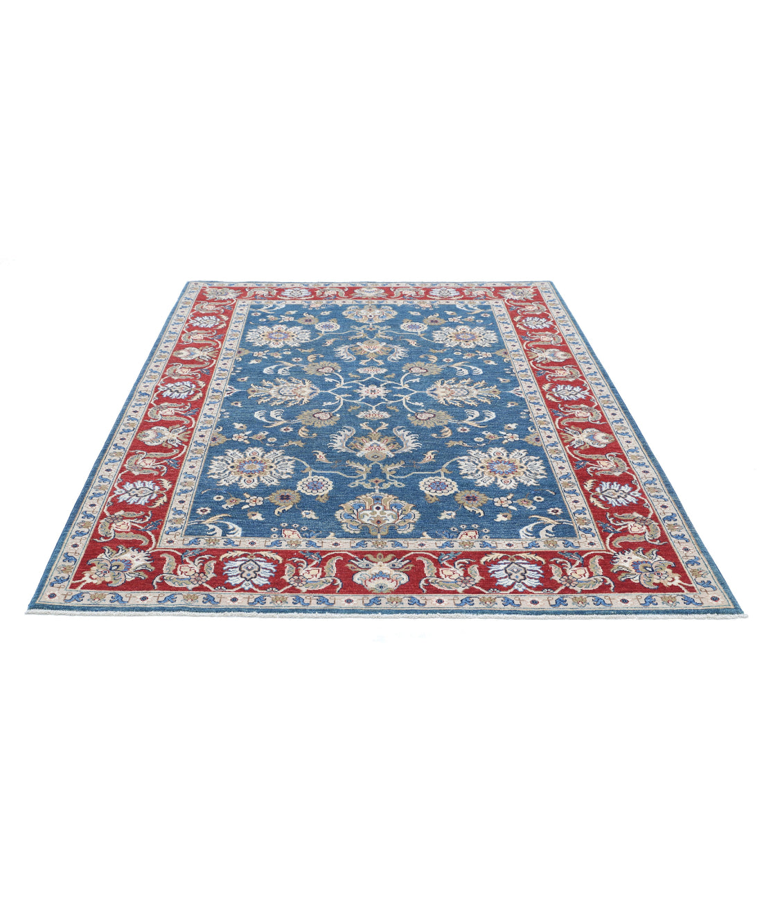 Ziegler 5'10'' X 7'9'' Hand-Knotted Wool Rug 5'10'' x 7'9'' (175 X 233) / Blue / Red