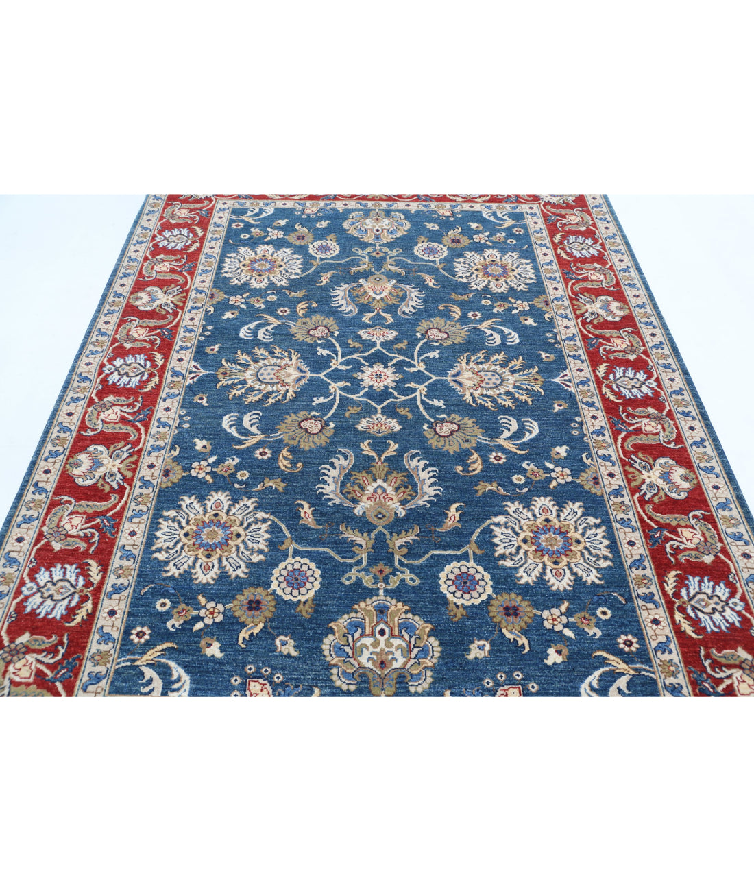 Ziegler 5'10'' X 7'9'' Hand-Knotted Wool Rug 5'10'' x 7'9'' (175 X 233) / Blue / Red