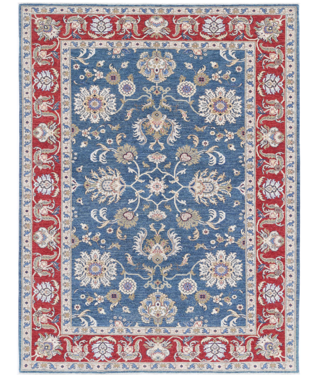 Ziegler 5'10'' X 7'9'' Hand-Knotted Wool Rug 5'10'' x 7'9'' (175 X 233) / Blue / Red