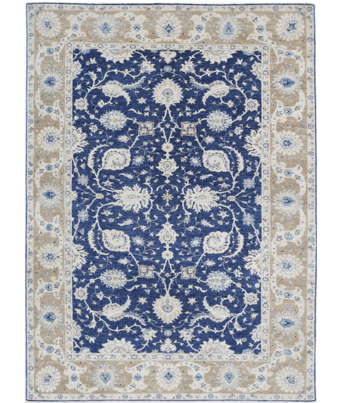 Ziegler 5'6'' X 7'11'' Hand-Knotted Wool Rug 5'6'' x 7'11'' (165 X 238) / Blue / Taupe