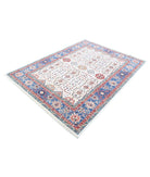 Ziegler 5'6'' X 7'6'' Hand-Knotted Wool Rug 5'6'' x 7'6'' (165 X 225) / Ivory / Blue