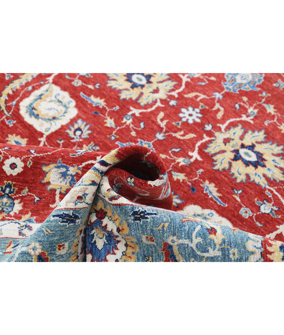 Ziegler 6'5'' X 9'8'' Hand-Knotted Wool Rug 6'5'' x 9'8'' (193 X 290) / Red / Blue