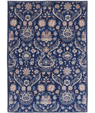 Artemix 5'4'' X 7'6'' Hand-Knotted Wool Rug 5'4'' x 7'6'' (160 X 225) / Blue / Ivory