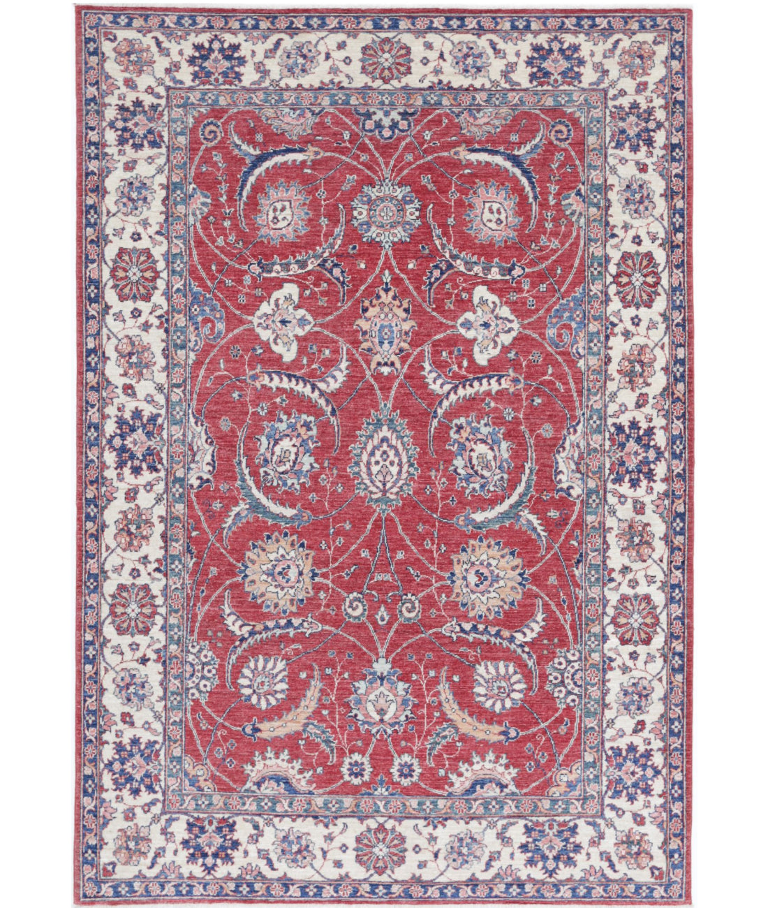 Ziegler 5'4'' X 8'0'' Hand-Knotted Wool Rug 5'4'' x 8'0'' (160 X 240) / Red / Ivory