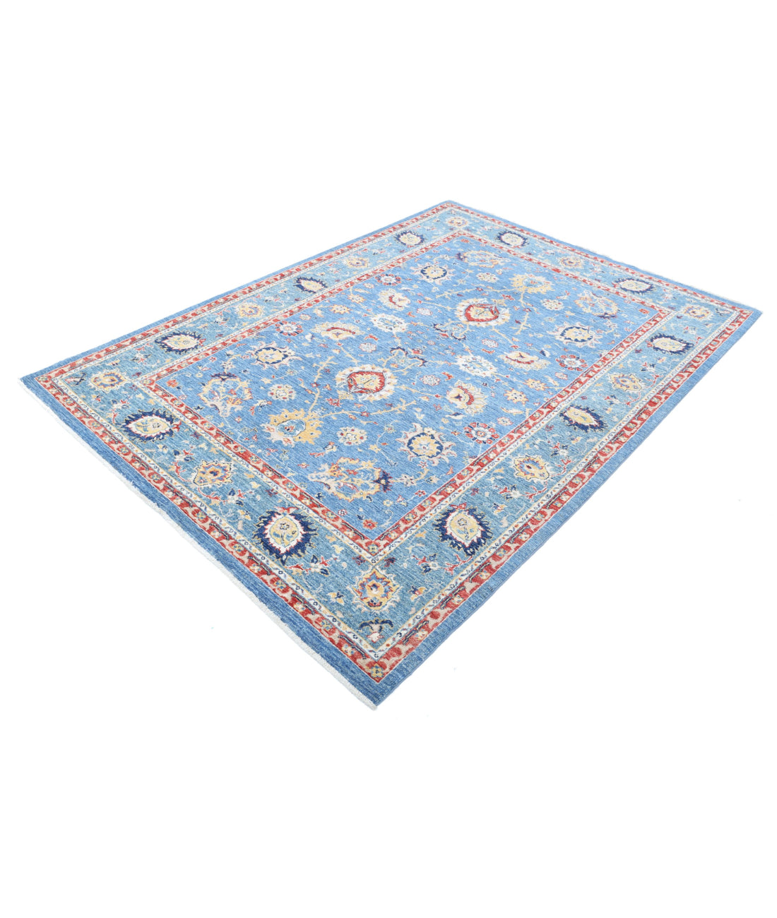 Ziegler 5'7'' X 7'10'' Hand-Knotted Wool Rug 5'7'' x 7'10'' (168 X 235) / Blue / Red