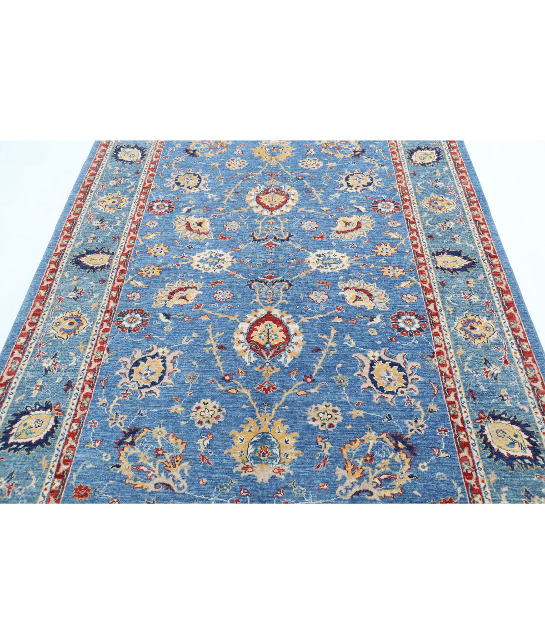 Ziegler 5'7'' X 7'10'' Hand-Knotted Wool Rug 5'7'' x 7'10'' (168 X 235) / Blue / Red