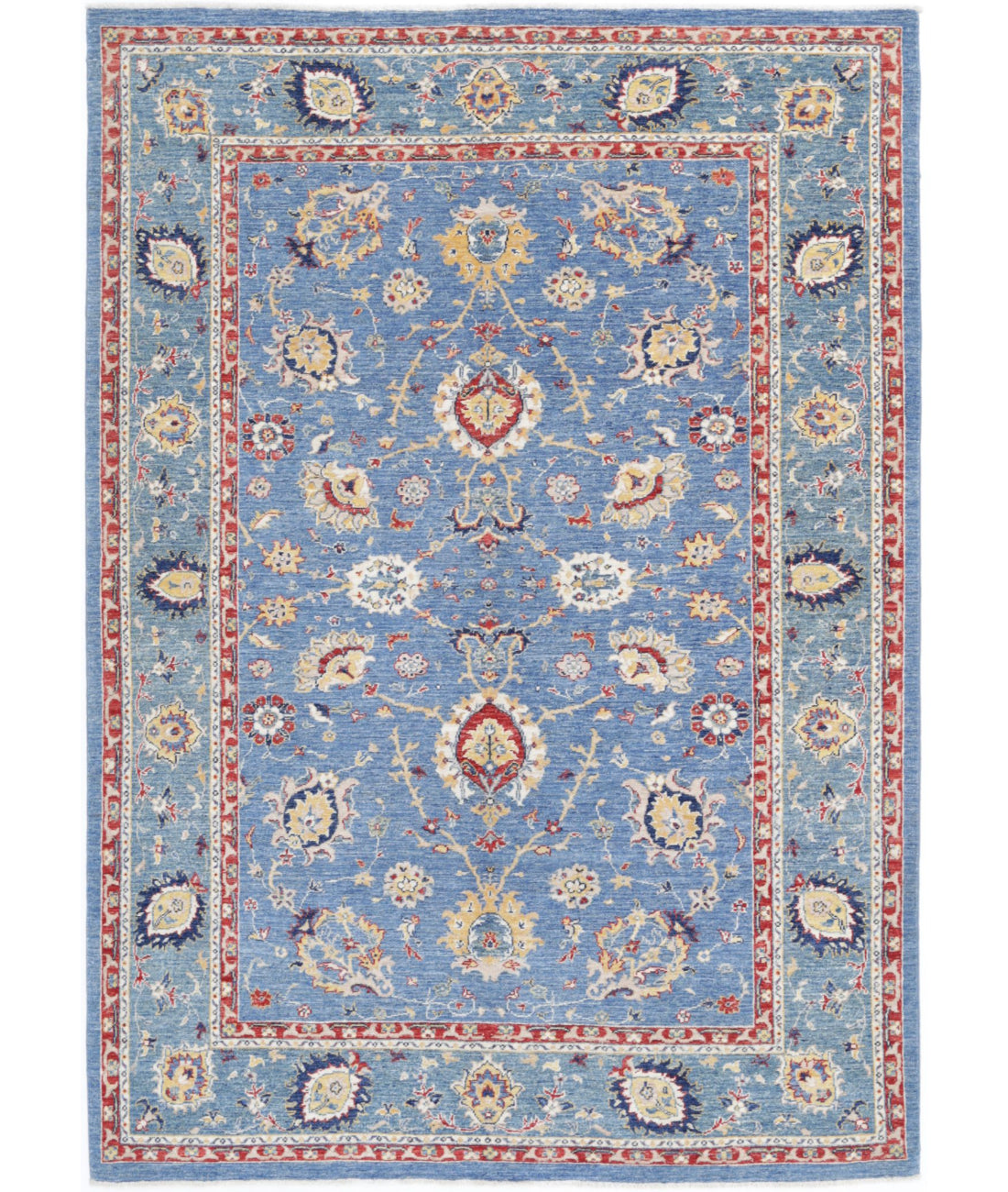 Ziegler 5'7'' X 7'10'' Hand-Knotted Wool Rug 5'7'' x 7'10'' (168 X 235) / Blue / Red