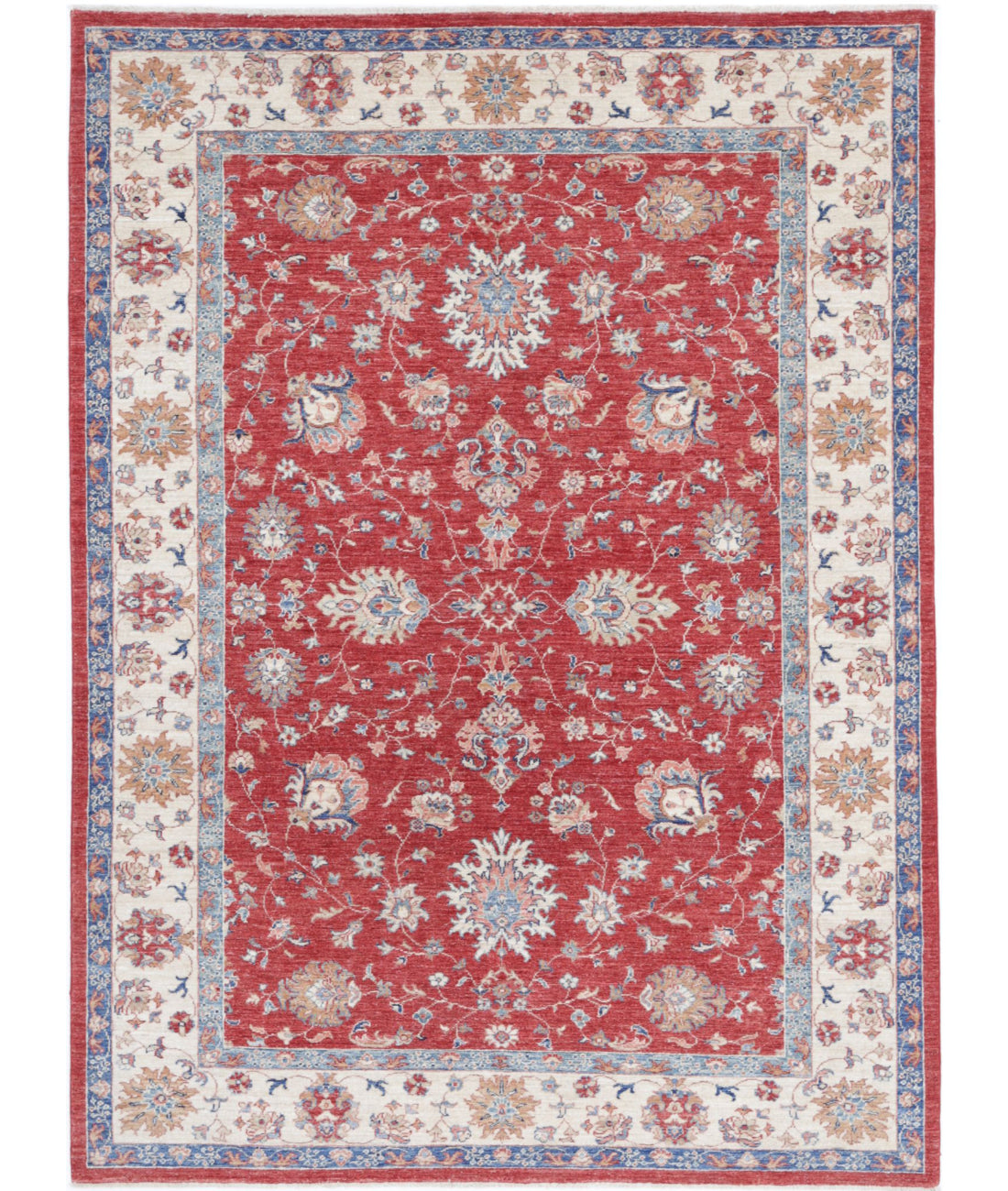 Ziegler 5'8'' X 7'8'' Hand-Knotted Wool Rug 5'8'' x 7'8'' (170 X 230) / Red / Ivory