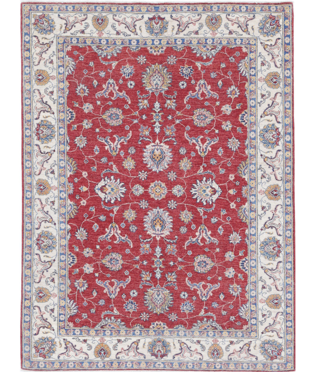 Ziegler 4'11'' X 6'7'' Hand-Knotted Wool Rug 4'11'' x 6'7'' (148 X 198) / Red / Ivory