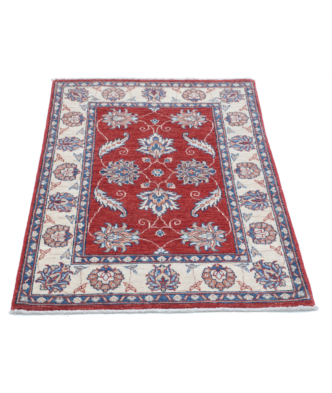 Ziegler 2'8'' X 3'10'' Hand-Knotted Wool Rug 2'8'' x 3'10'' (80 X 115) / Red / Ivory