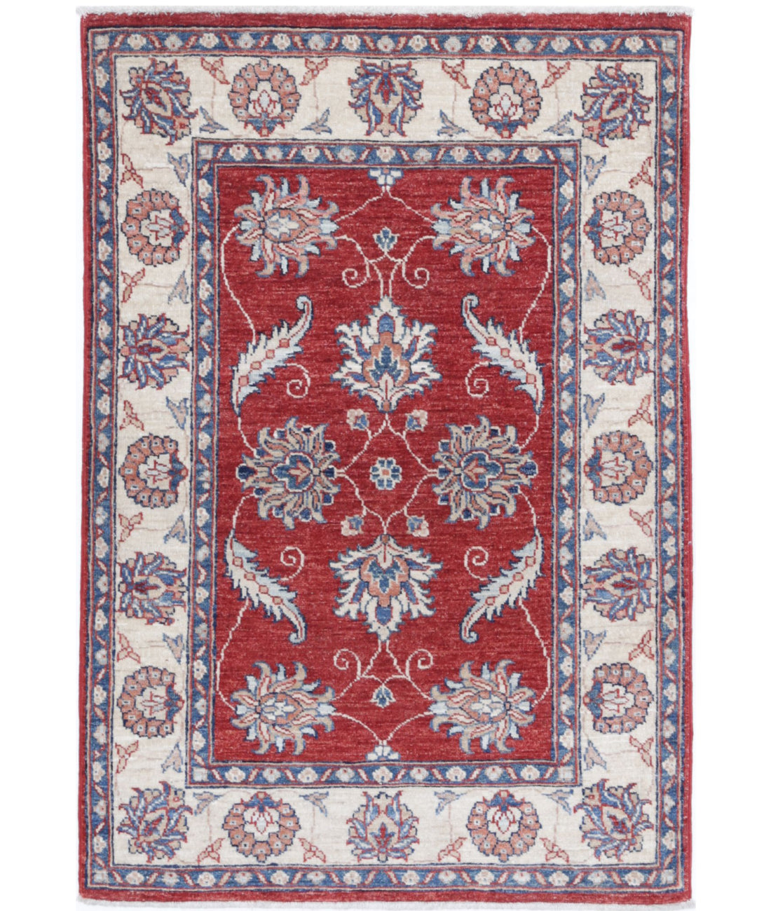 Ziegler 2'8'' X 3'10'' Hand-Knotted Wool Rug 2'8'' x 3'10'' (80 X 115) / Red / Ivory