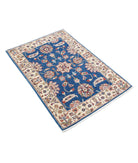 Ziegler 2'7'' X 3'10'' Hand-Knotted Wool Rug 2'7'' x 3'10'' (78 X 115) / Blue / Ivory