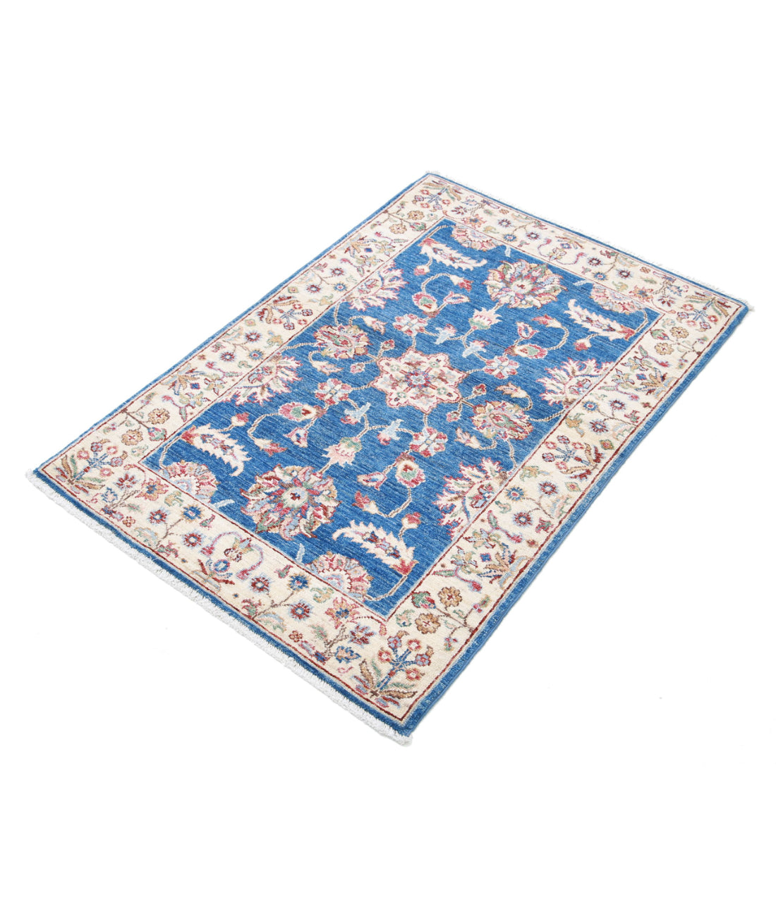 Ziegler 2'7'' X 3'10'' Hand-Knotted Wool Rug 2'7'' x 3'10'' (78 X 115) / Blue / Ivory