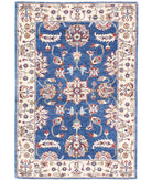 Ziegler 2'7'' X 3'10'' Hand-Knotted Wool Rug 2'7'' x 3'10'' (78 X 115) / Blue / Ivory