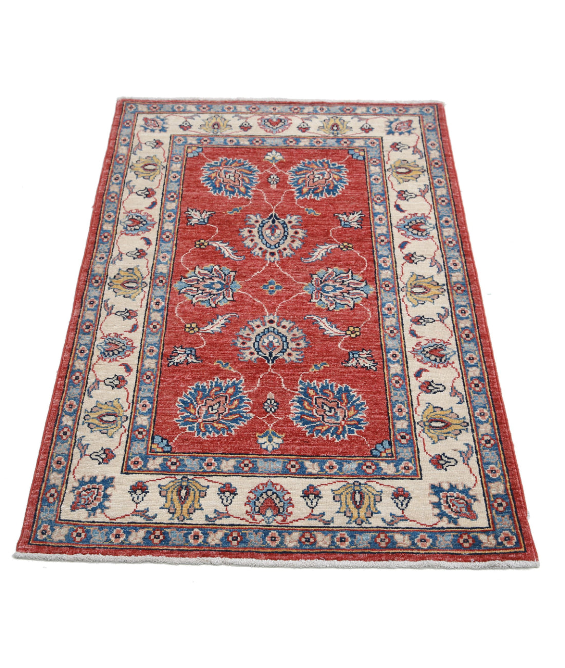 Ziegler 2'7'' X 4'2'' Hand-Knotted Wool Rug 2'7'' x 4'2'' (78 X 125) / Red / Ivory