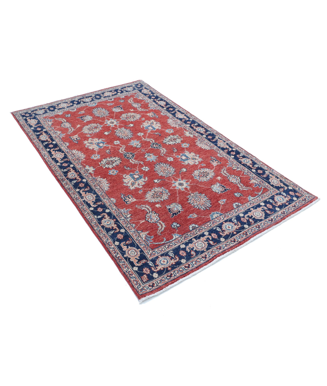 Ziegler 3'9'' X 6'0'' Hand-Knotted Wool Rug 3'9'' x 6'0'' (113 X 180) / Red / Blue