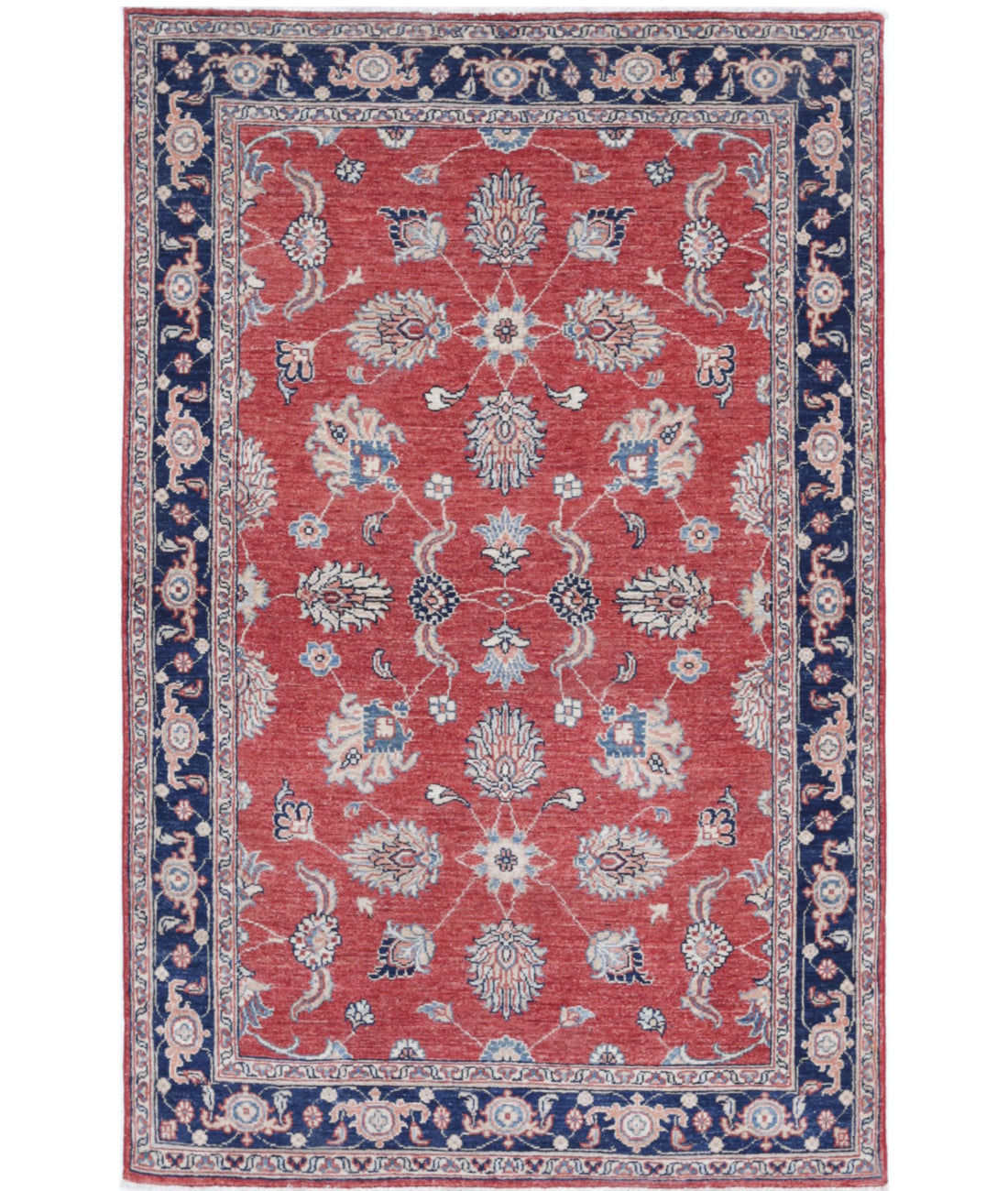 Ziegler 3'9'' X 6'0'' Hand-Knotted Wool Rug 3'9'' x 6'0'' (113 X 180) / Red / Blue