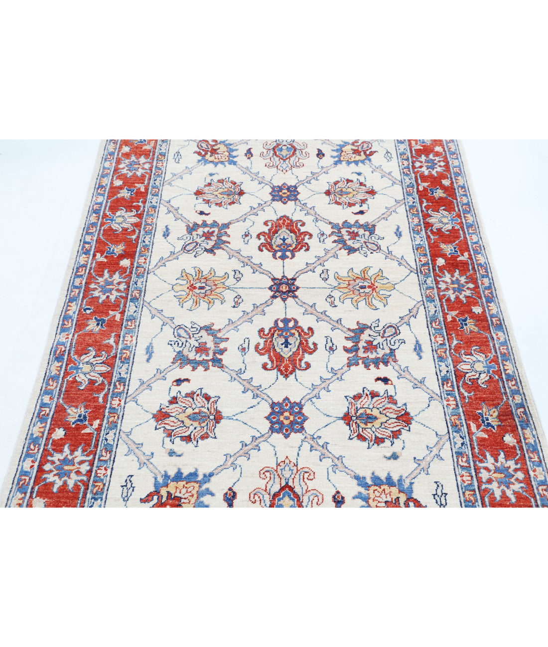 Ziegler 3'10'' X 5'10'' Hand-Knotted Wool Rug 3'10'' x 5'10'' (115 X 175) / Ivory / Red