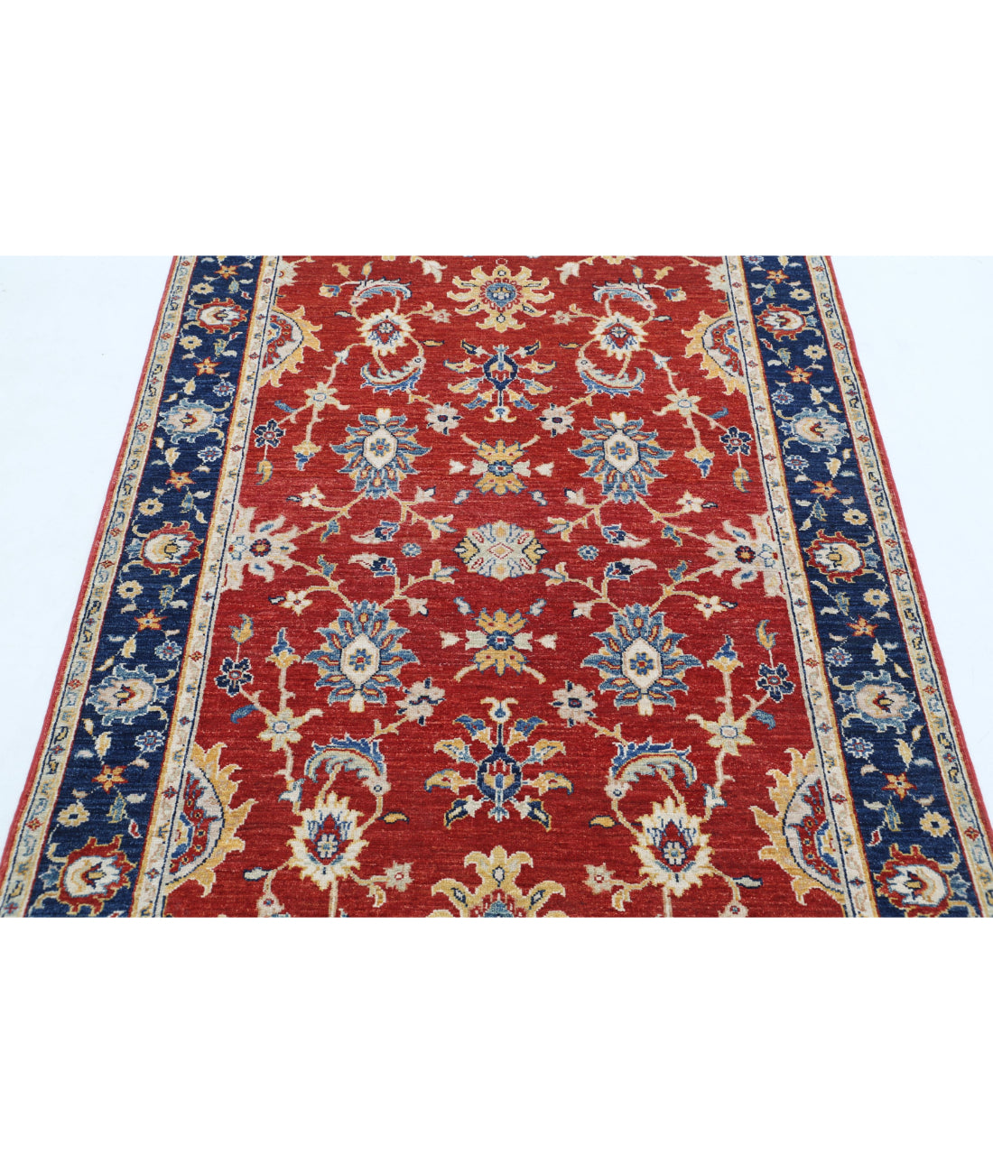 Ziegler 3'11'' X 5'8'' Hand-Knotted Wool Rug 3'11'' x 5'8'' (118 X 170) / Red / Blue