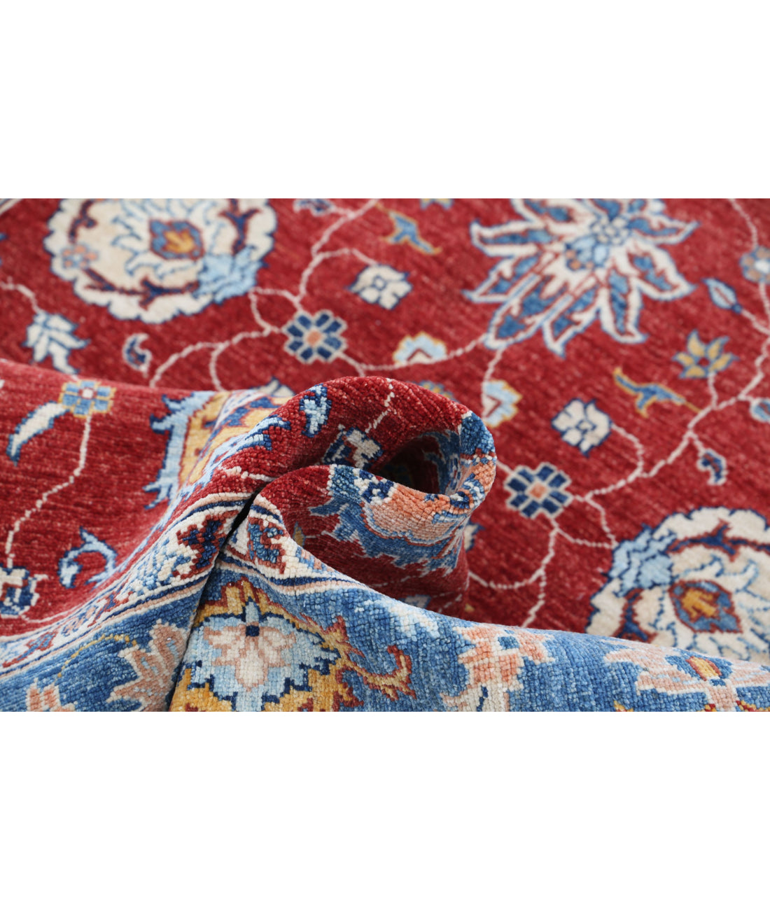 Ziegler 4'0'' X 5'10'' Hand-Knotted Wool Rug 4'0'' x 5'10'' (120 X 175) / Red / Blue