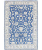 Ziegler 3'10'' X 6'0'' Hand-Knotted Wool Rug 3'10'' x 6'0'' (115 X 180) / Blue / Ivory