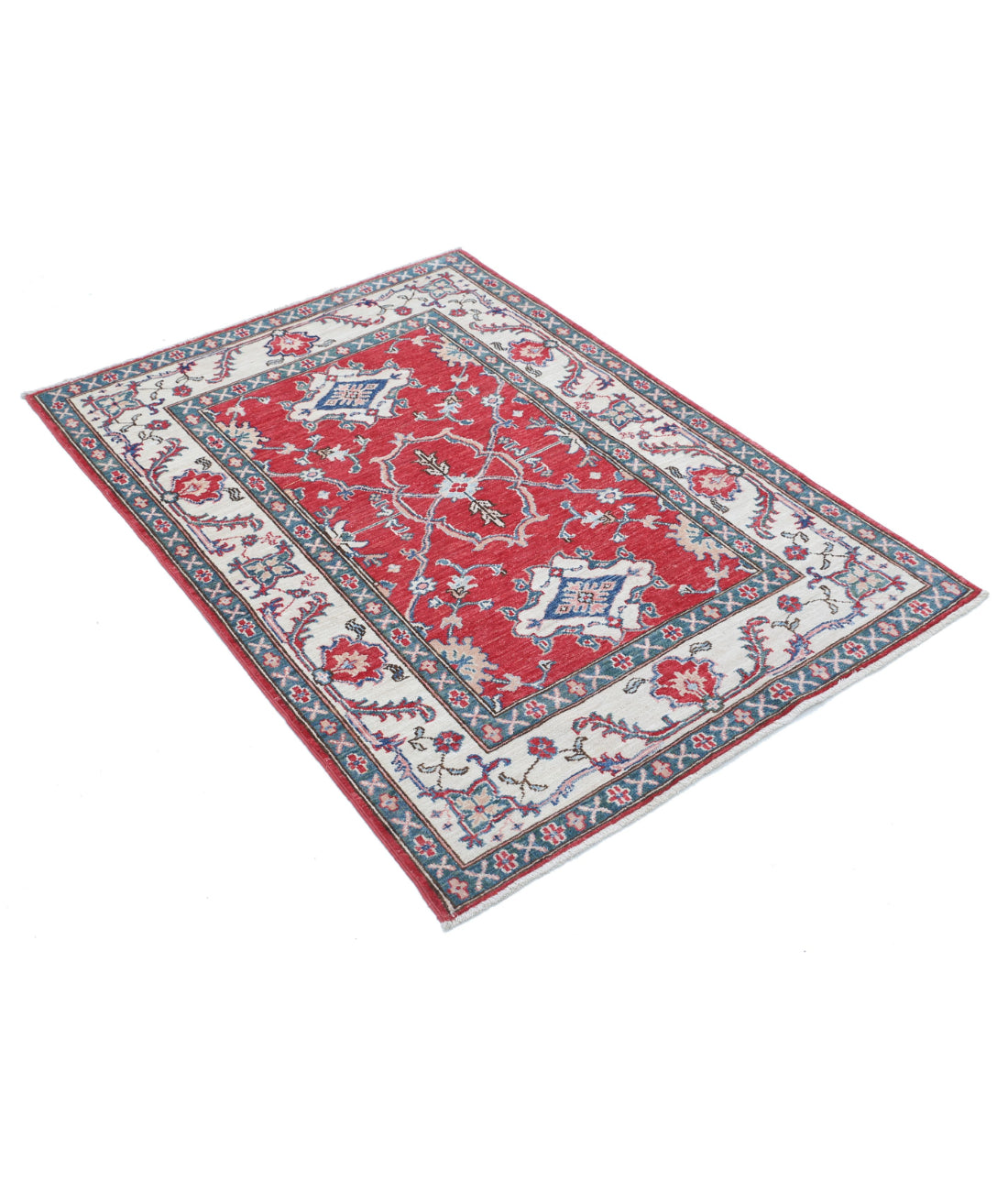 Ziegler 3'4'' X 4'8'' Hand-Knotted Wool Rug 3'4'' x 4'8'' (100 X 140) / Red / Ivory