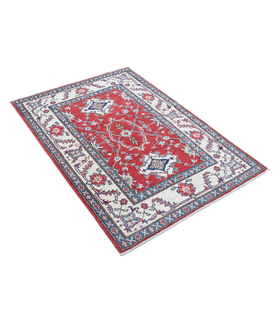 Ziegler 3'3'' X 4'9'' Hand-Knotted Wool Rug 3'3'' x 4'9'' (98 X 143) / Red / Ivory