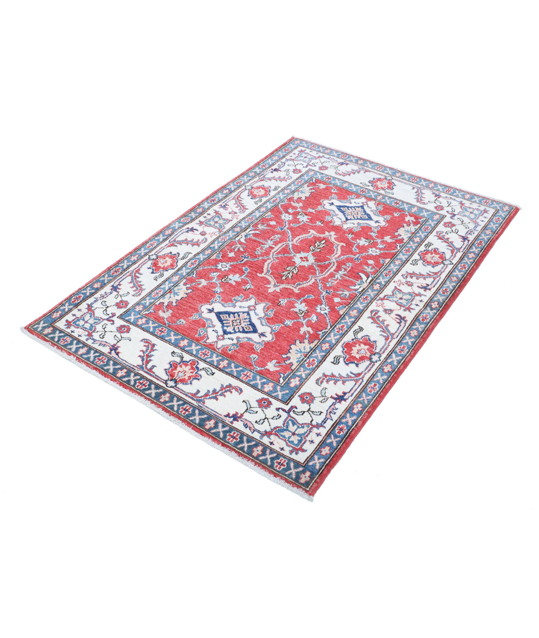 Ziegler 3'3'' X 4'9'' Hand-Knotted Wool Rug 3'3'' x 4'9'' (98 X 143) / Red / Ivory