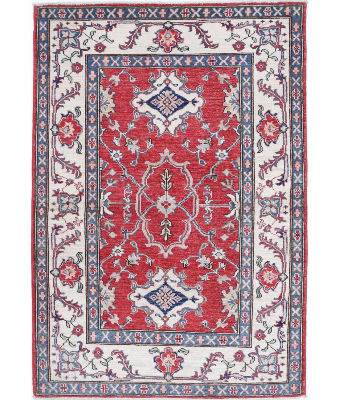 Ziegler 3'3'' X 4'9'' Hand-Knotted Wool Rug 3'3'' x 4'9'' (98 X 143) / Red / Ivory