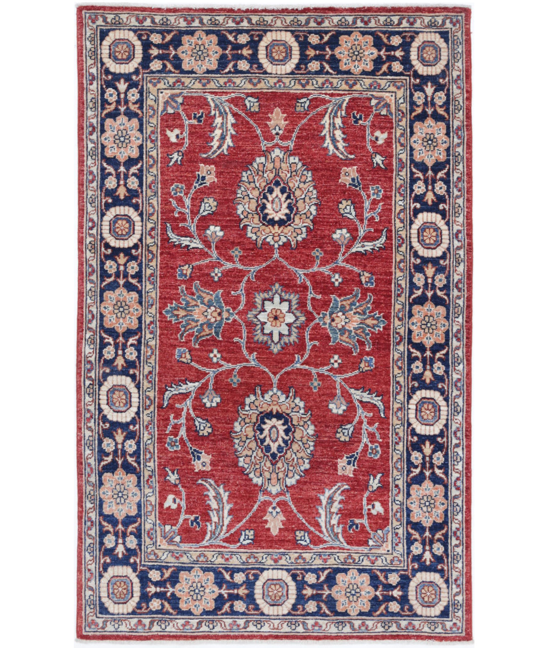 Ziegler 3'1'' X 5'2'' Hand-Knotted Wool Rug 3'1'' x 5'2'' (93 X 155) / Red / Blue