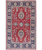 Ziegler 3'1'' X 5'2'' Hand-Knotted Wool Rug 3'1'' x 5'2'' (93 X 155) / Red / Blue