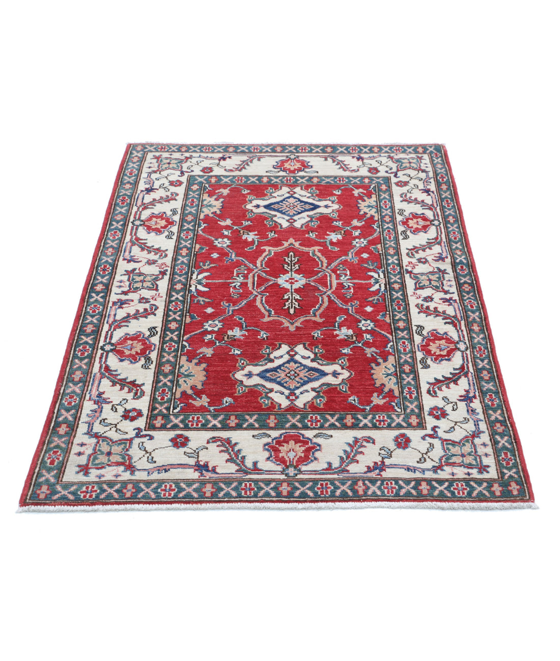 Ziegler 3'2'' X 4'8'' Hand-Knotted Wool Rug 3'2'' x 4'8'' (95 X 140) / Red / Ivory