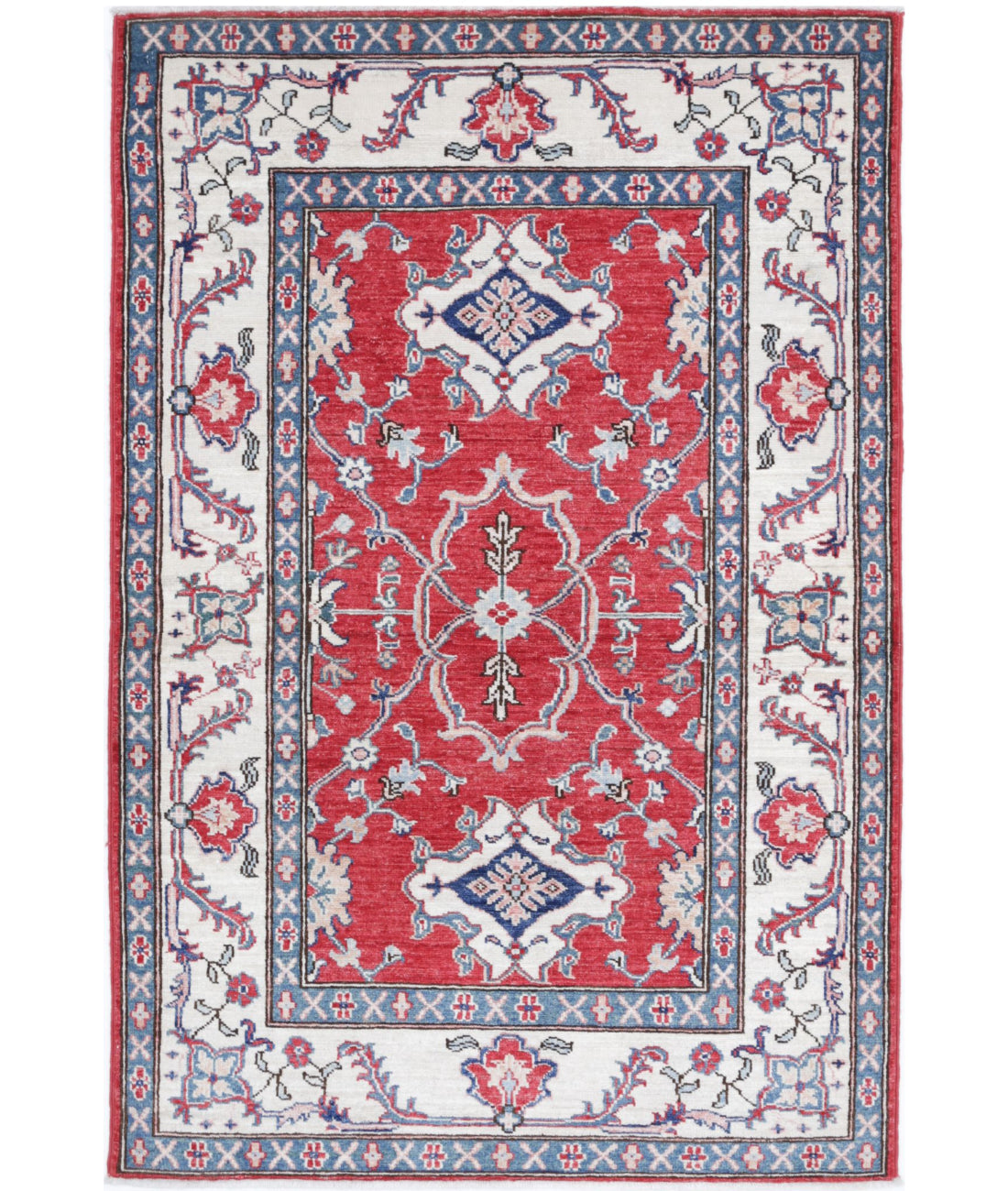 Ziegler 3'2'' X 4'9'' Hand-Knotted Wool Rug 3'2'' x 4'9'' (95 X 143) / Red / Ivory