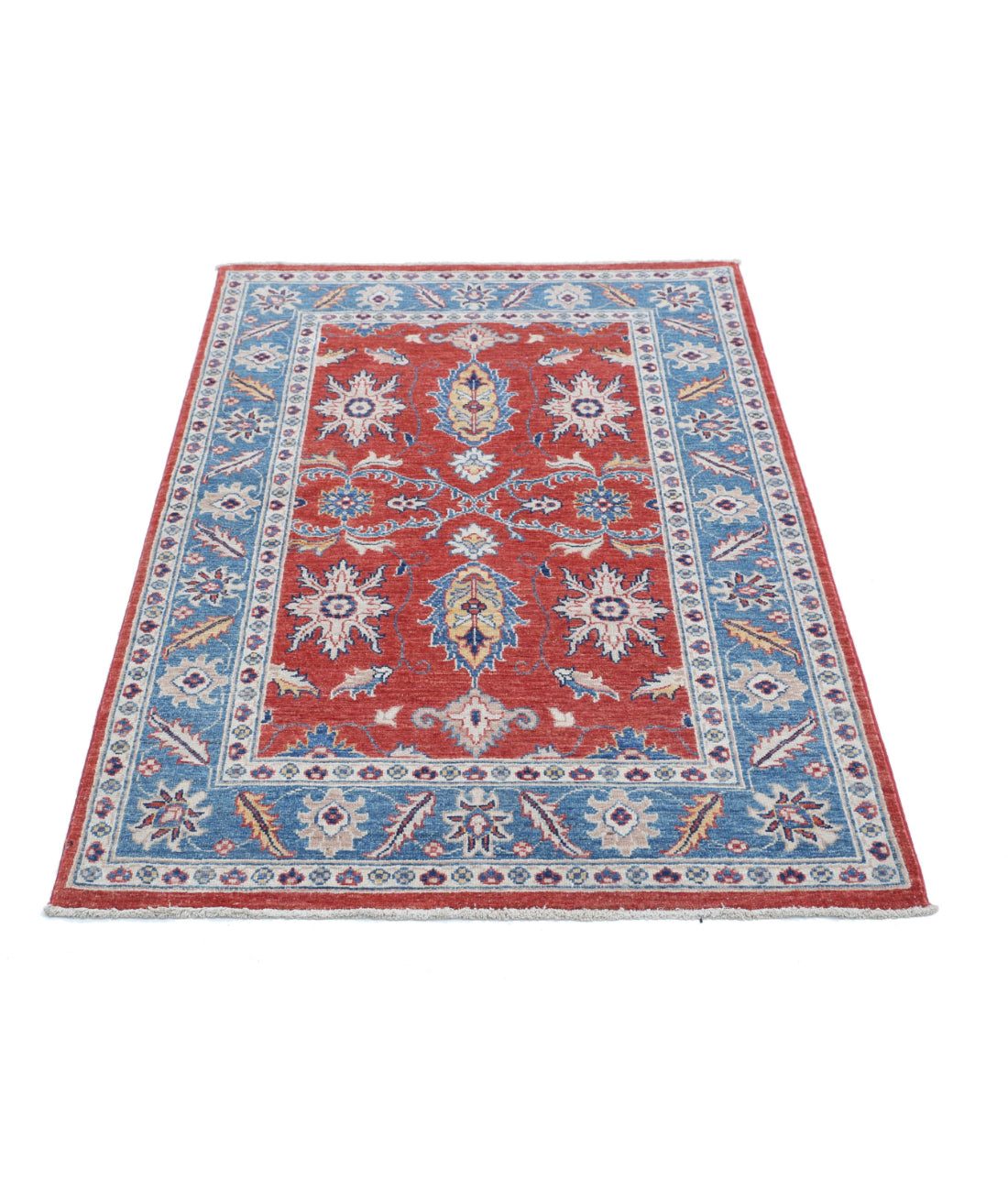 Ziegler 3'3'' X 5'0'' Hand-Knotted Wool Rug 3'3'' x 5'0'' (98 X 150) / Red / Blue