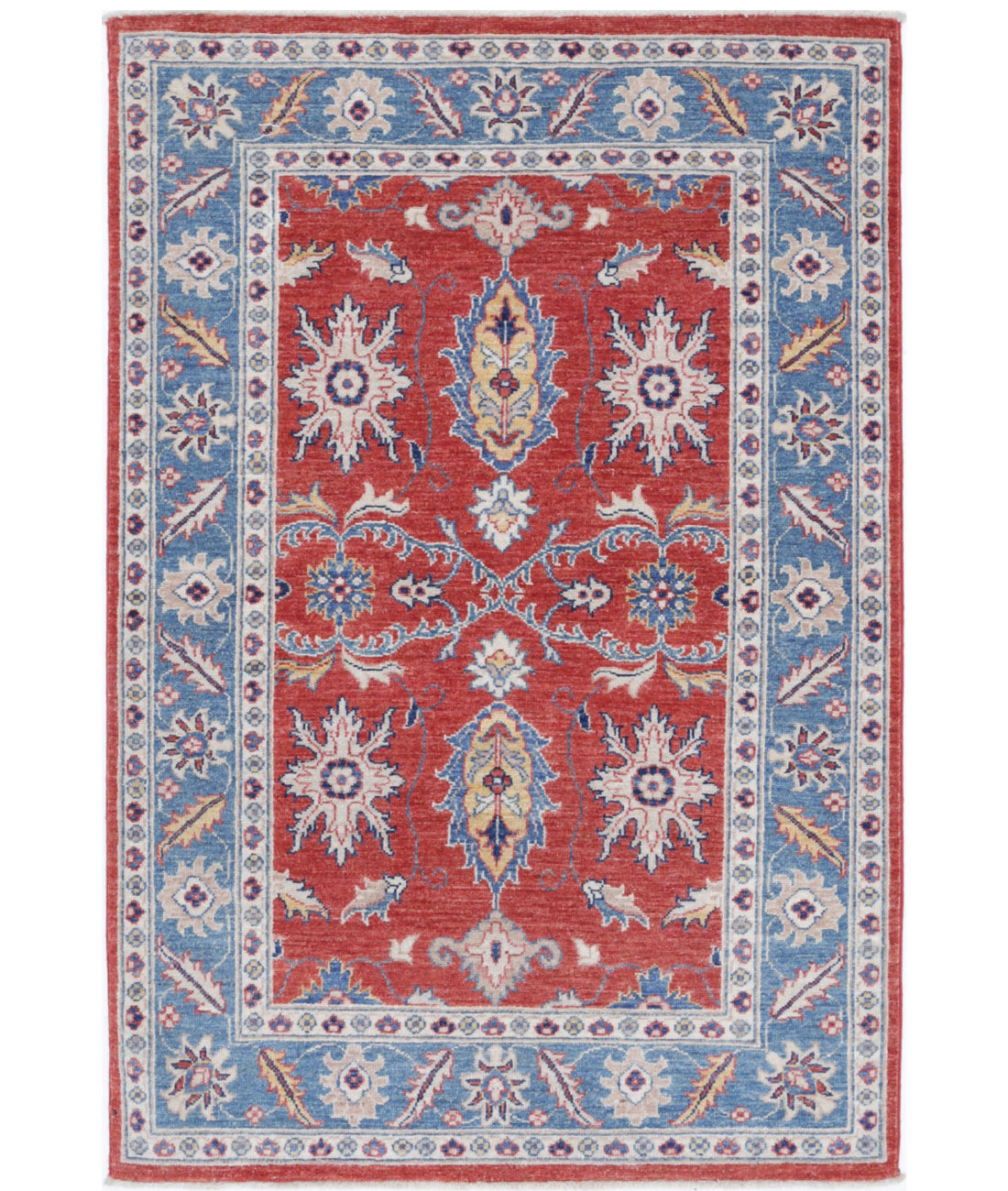 Ziegler 3'3'' X 5'0'' Hand-Knotted Wool Rug 3'3'' x 5'0'' (98 X 150) / Red / Blue