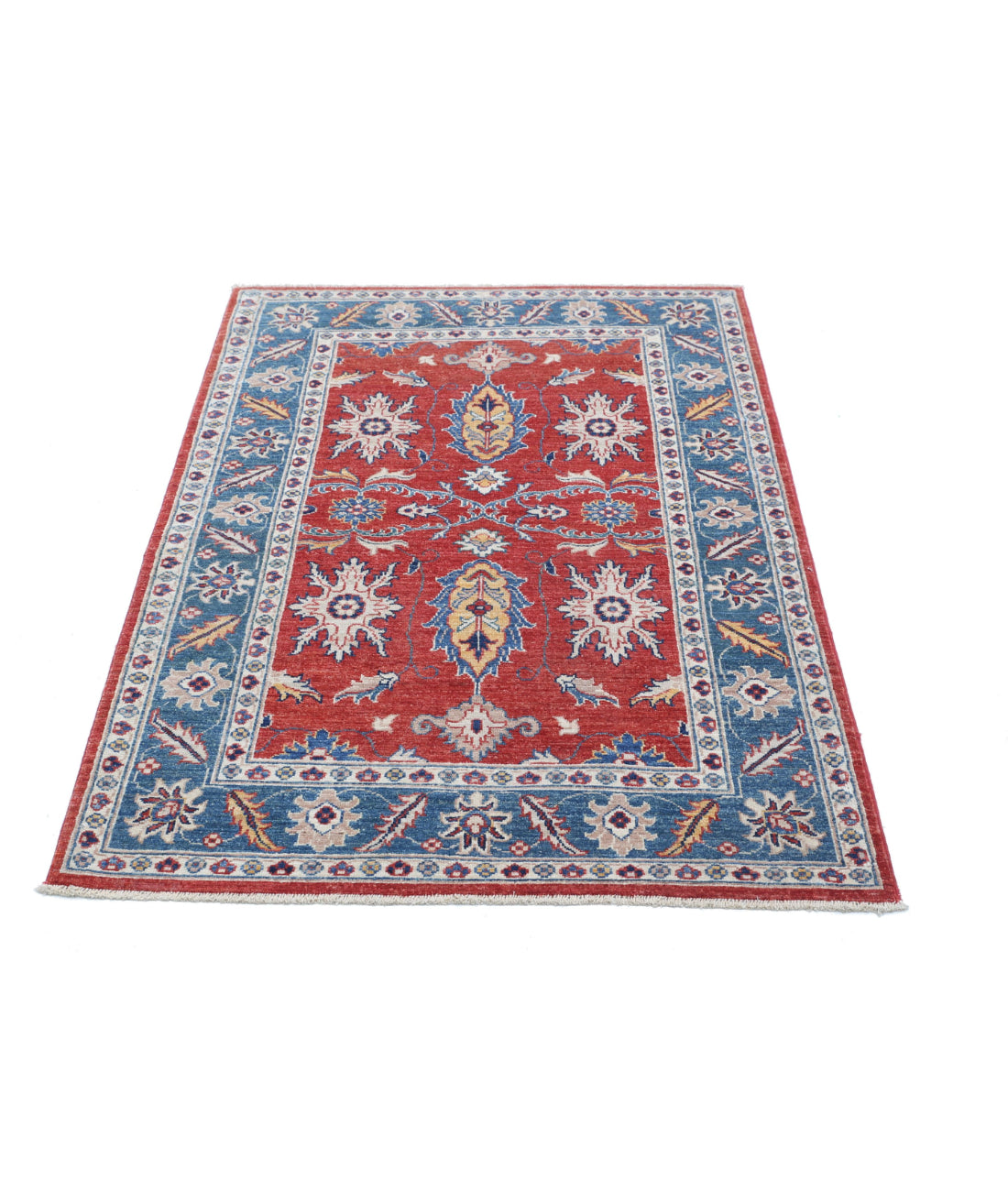 Ziegler 3'3'' X 5'0'' Hand-Knotted Wool Rug 3'3'' x 5'0'' (98 X 150) / Red / Blue