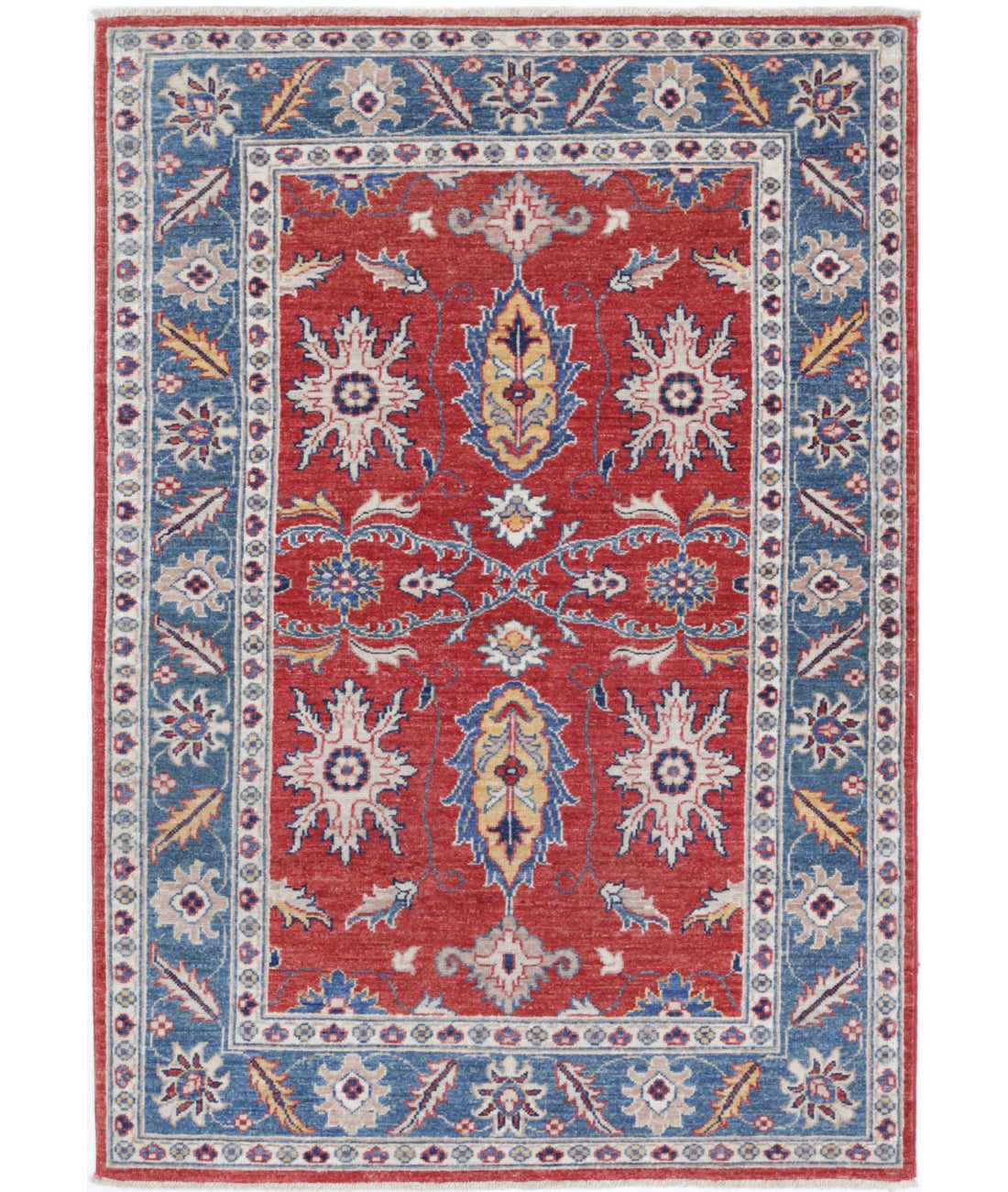 Ziegler 3'3'' X 5'0'' Hand-Knotted Wool Rug 3'3'' x 5'0'' (98 X 150) / Red / Blue