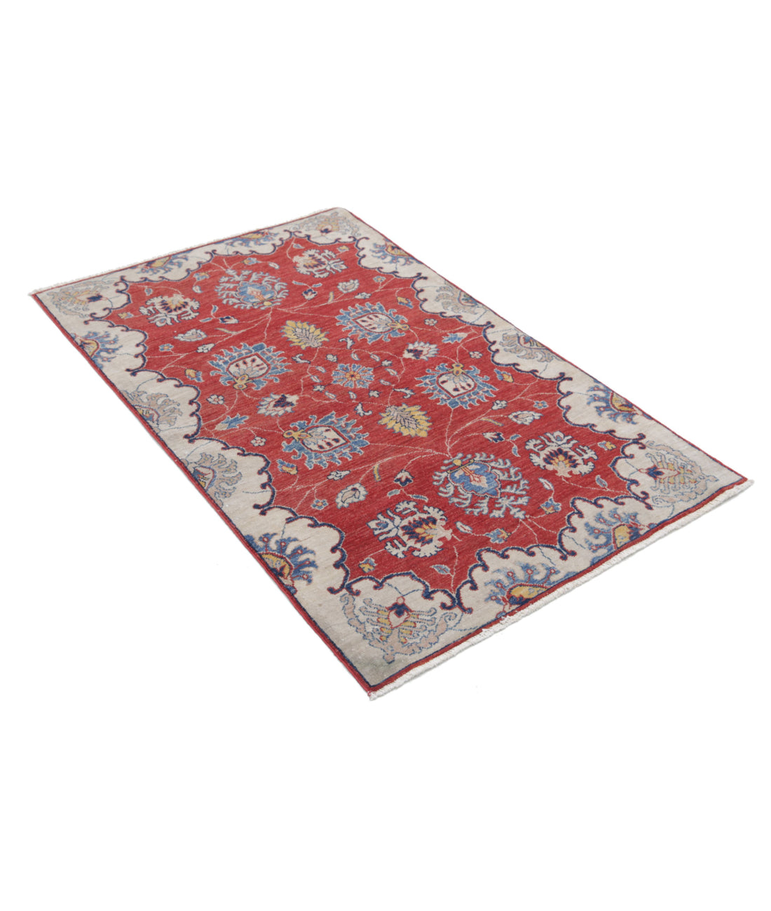 Ziegler 3'1'' X 5'1'' Hand-Knotted Wool Rug 3'1'' x 5'1'' (93 X 153) / Red / Ivory