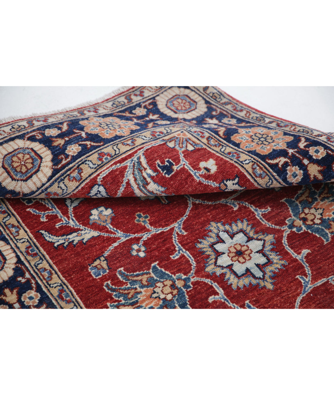 Ziegler 3'2'' X 5'1'' Hand-Knotted Wool Rug 3'2'' x 5'1'' (95 X 153) / Red / Blue