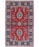 Ziegler 3'2'' X 5'1'' Hand-Knotted Wool Rug 3'2'' x 5'1'' (95 X 153) / Red / Blue